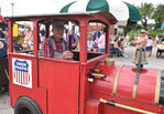 Larry Piper drives the train, one of the favorite children's activities.